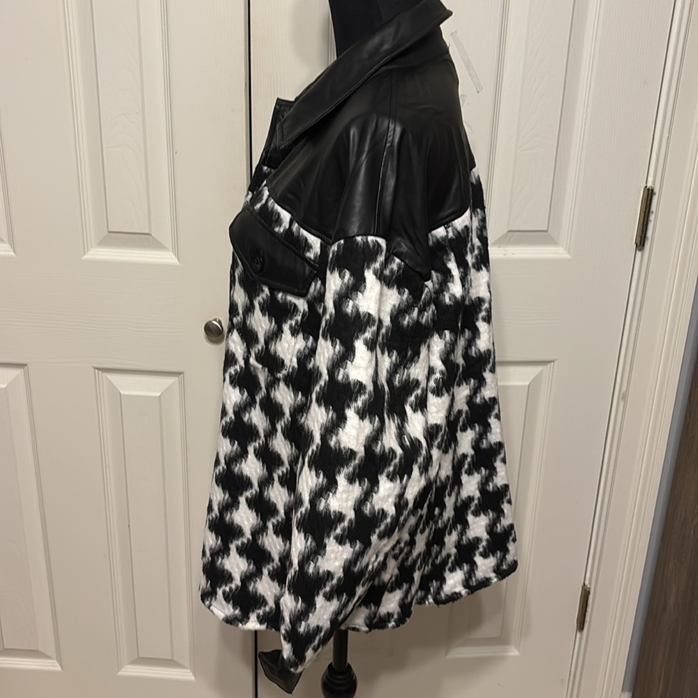 Vince Camuto Faux Leather Trim Shirt Jacket - Picture 6 of 11